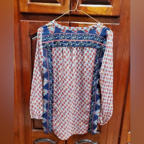 Lucky Brand Floral long sleeve boho peasant blouse top. Sz.S. - Picture 7 of 7
